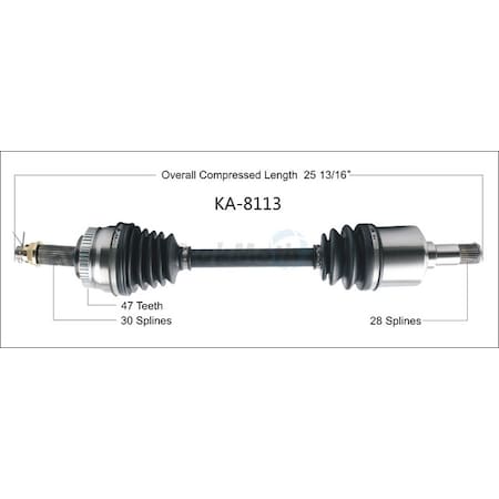 Surtrack Axle Cv Axle Shaft, Ka-8113 KA-8113